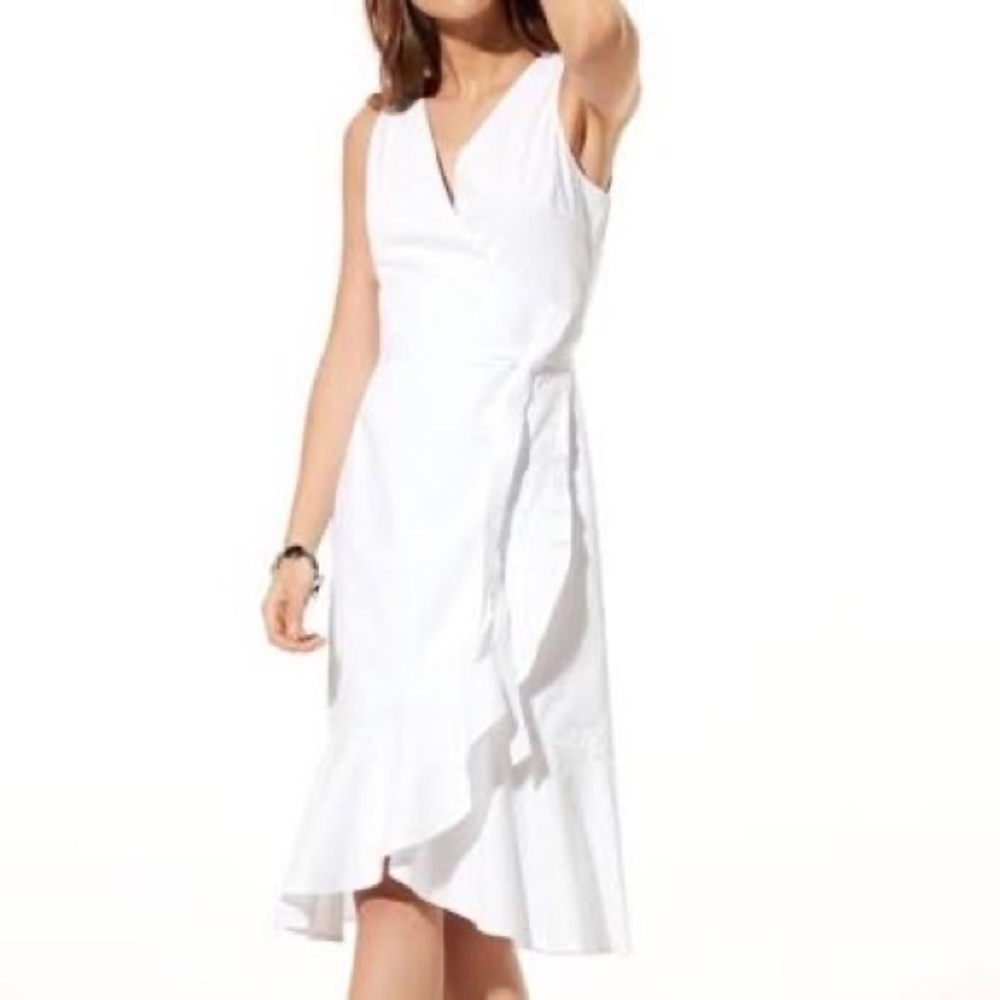 White Aritzia Wrap Dress